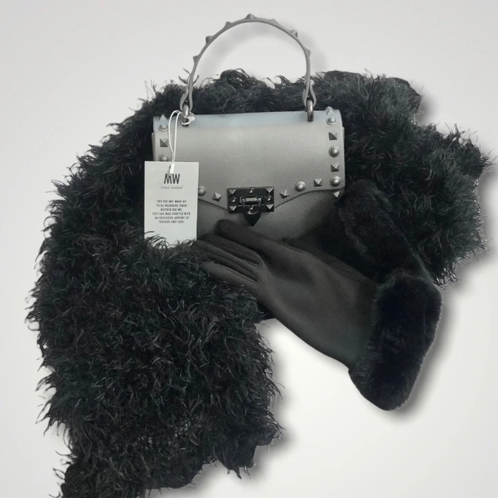 NWT Most Wanted Studded Jelly Mini Purse/Crossbody in Metallic Steel Gray - Picture 2 of 11